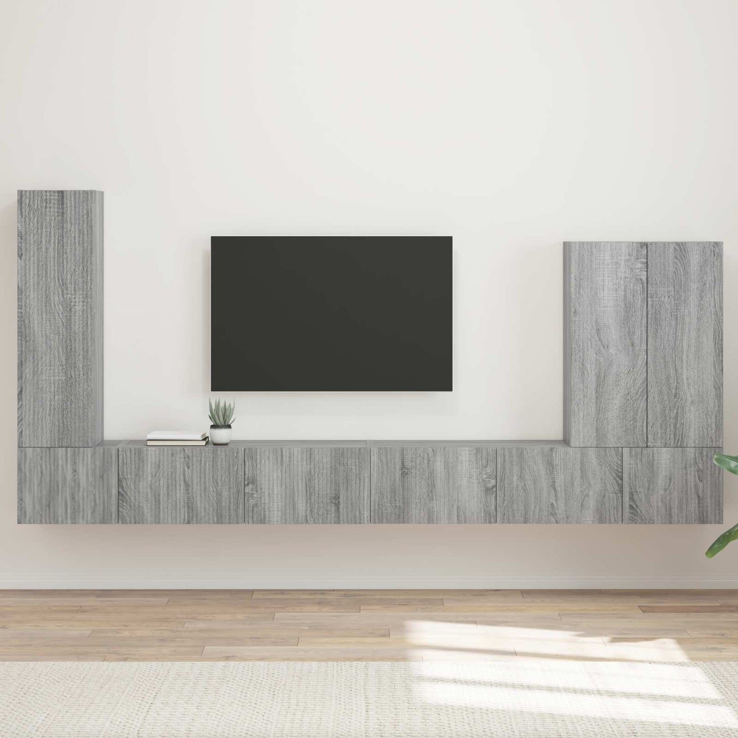 TV falit kabinet szett Falra szerelhető 6 pcs Szürke Sonoma