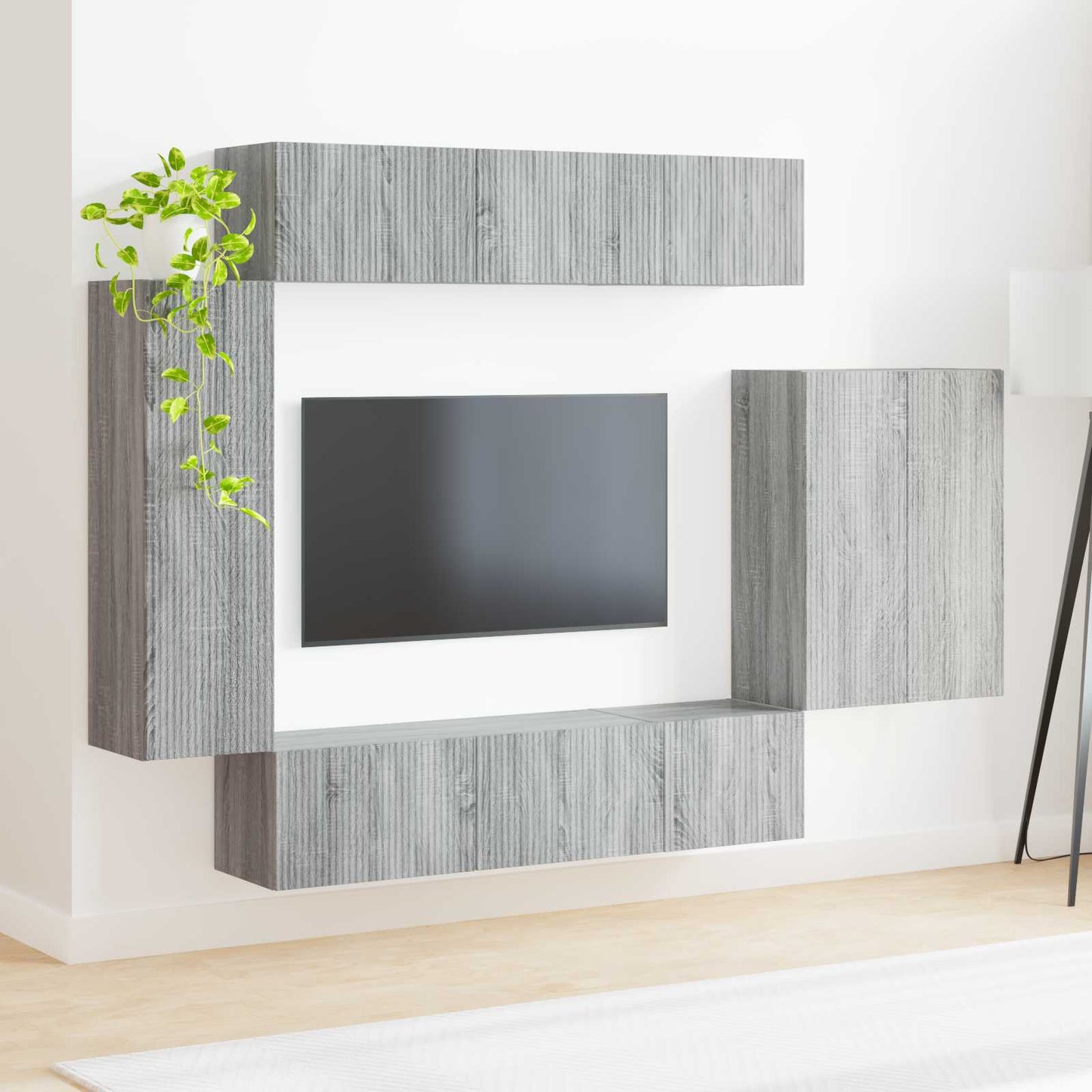 TV falit kabinet szett Falra szerelhető 6 pcs Szürke Sonoma