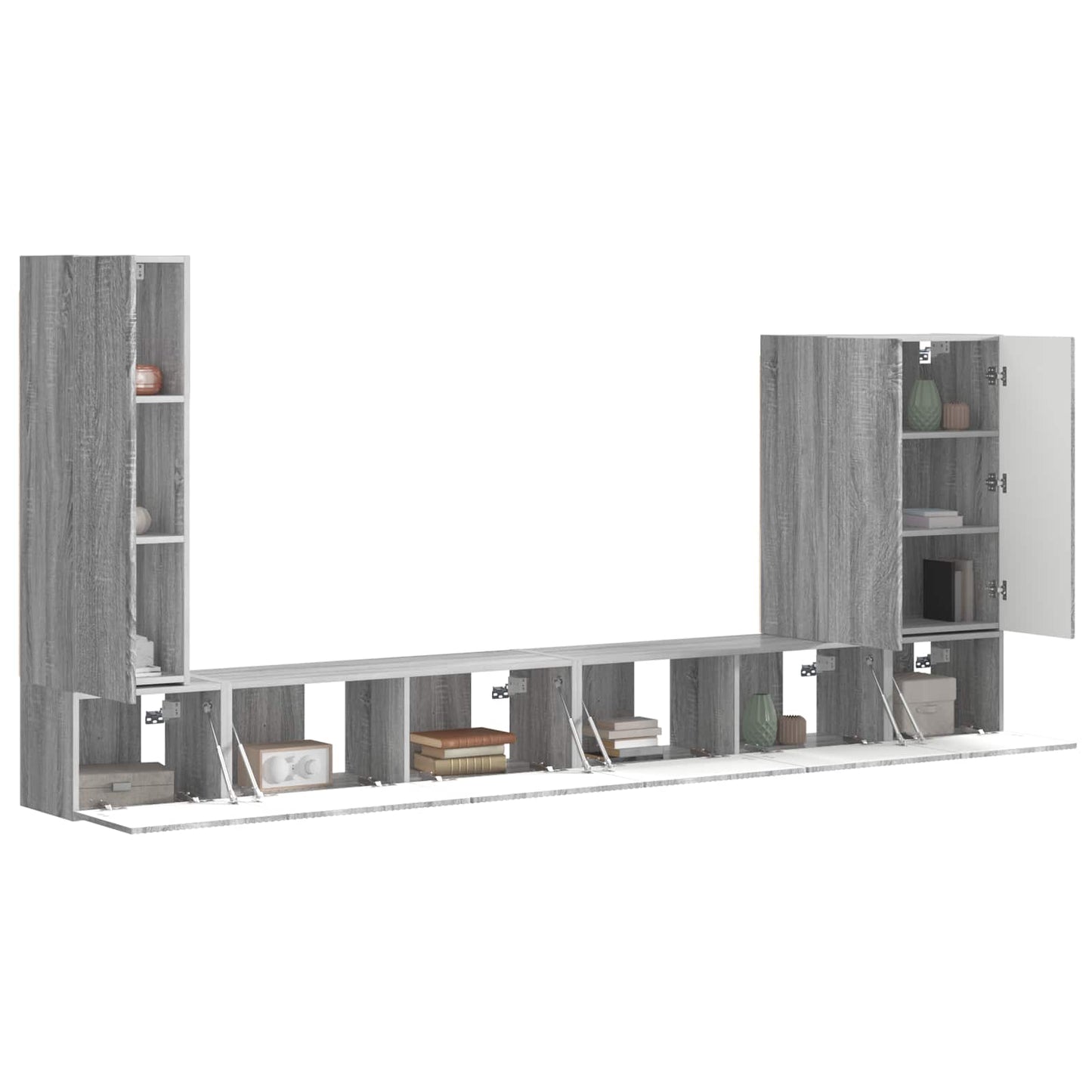 TV falit kabinet szett Falra szerelhető 6 pcs Szürke Sonoma