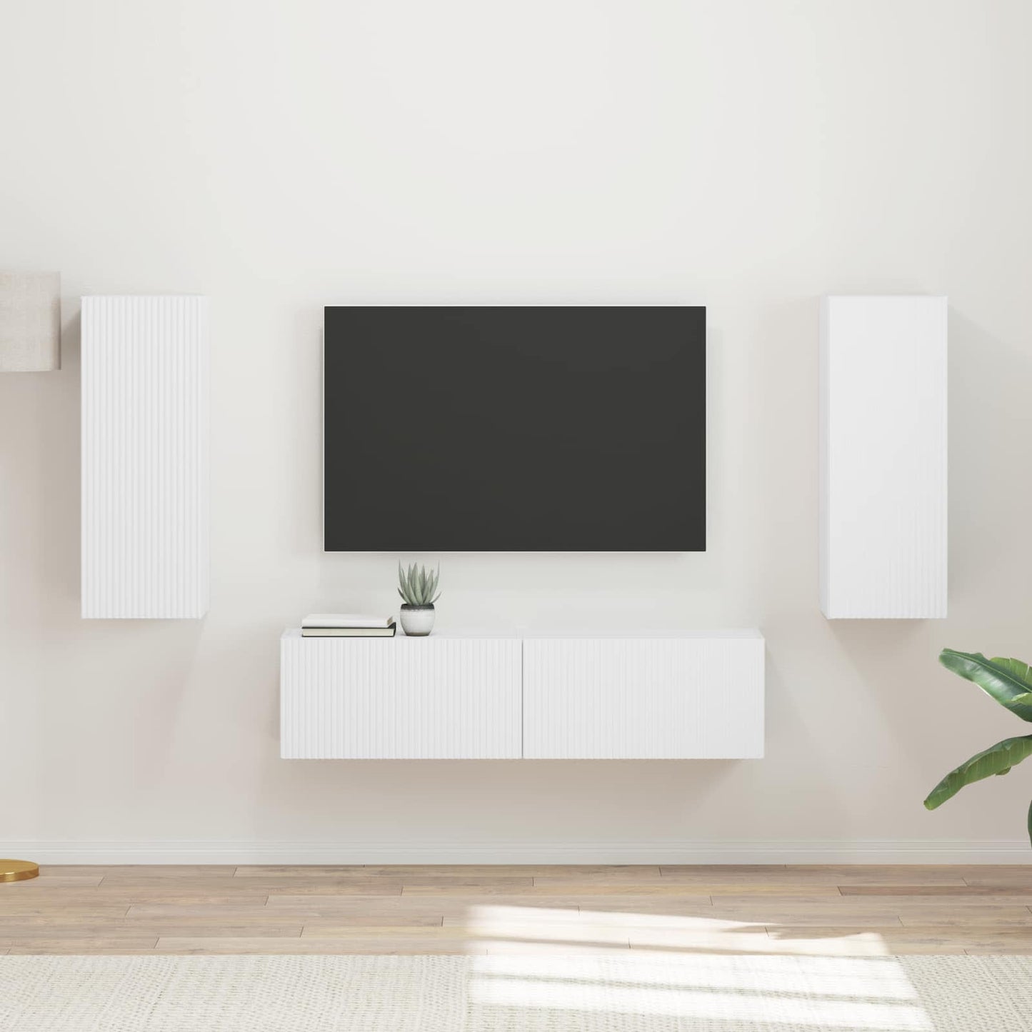 TV szekrény garnitúra 2 pcs Fehér Szerelt Fa