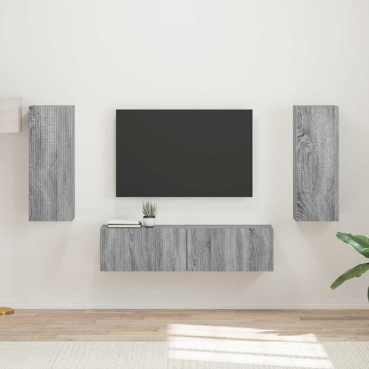 TV szekrény garnitúra 2 pcs Szürke Sonoma Faanyag