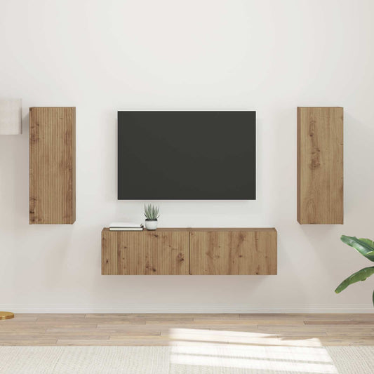 TV szekrény garnitúra 2 pcs Artisan tölgy Faanyag