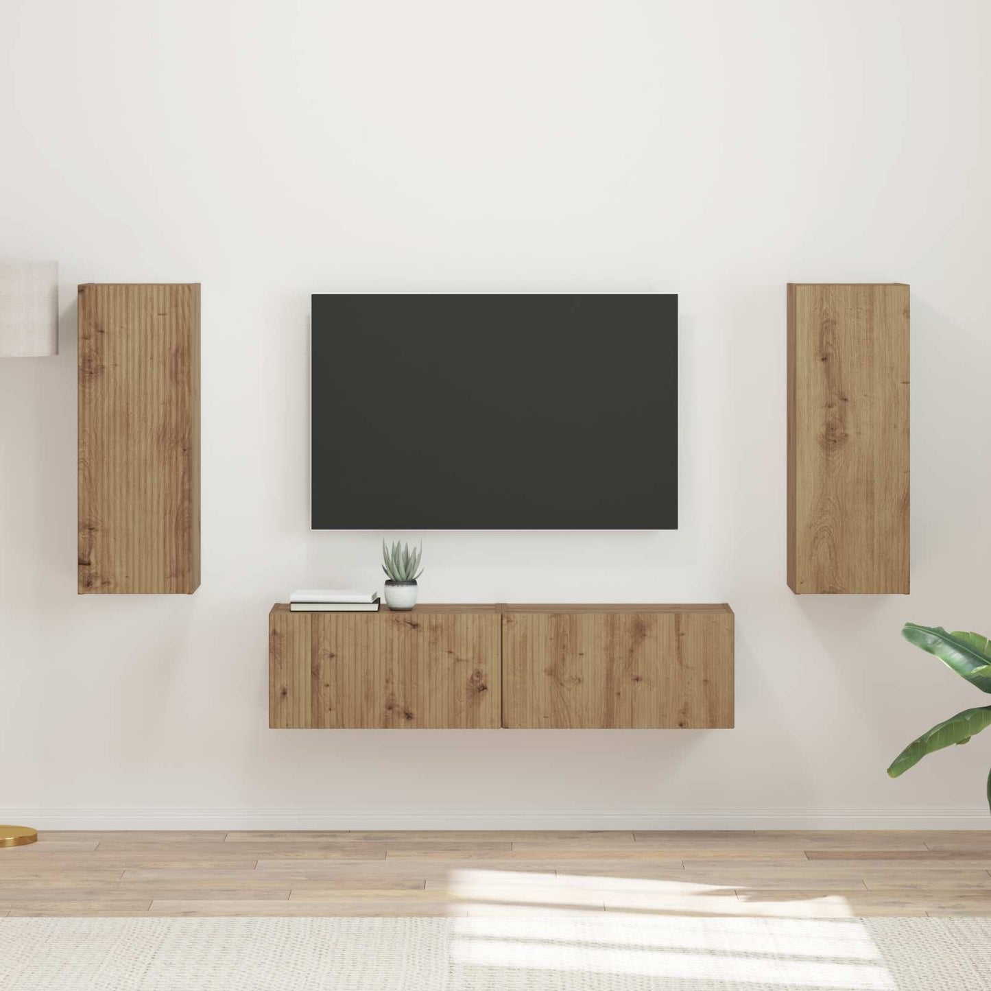 TV szekrény garnitúra 2 pcs Artisan tölgy Szerelt Fa