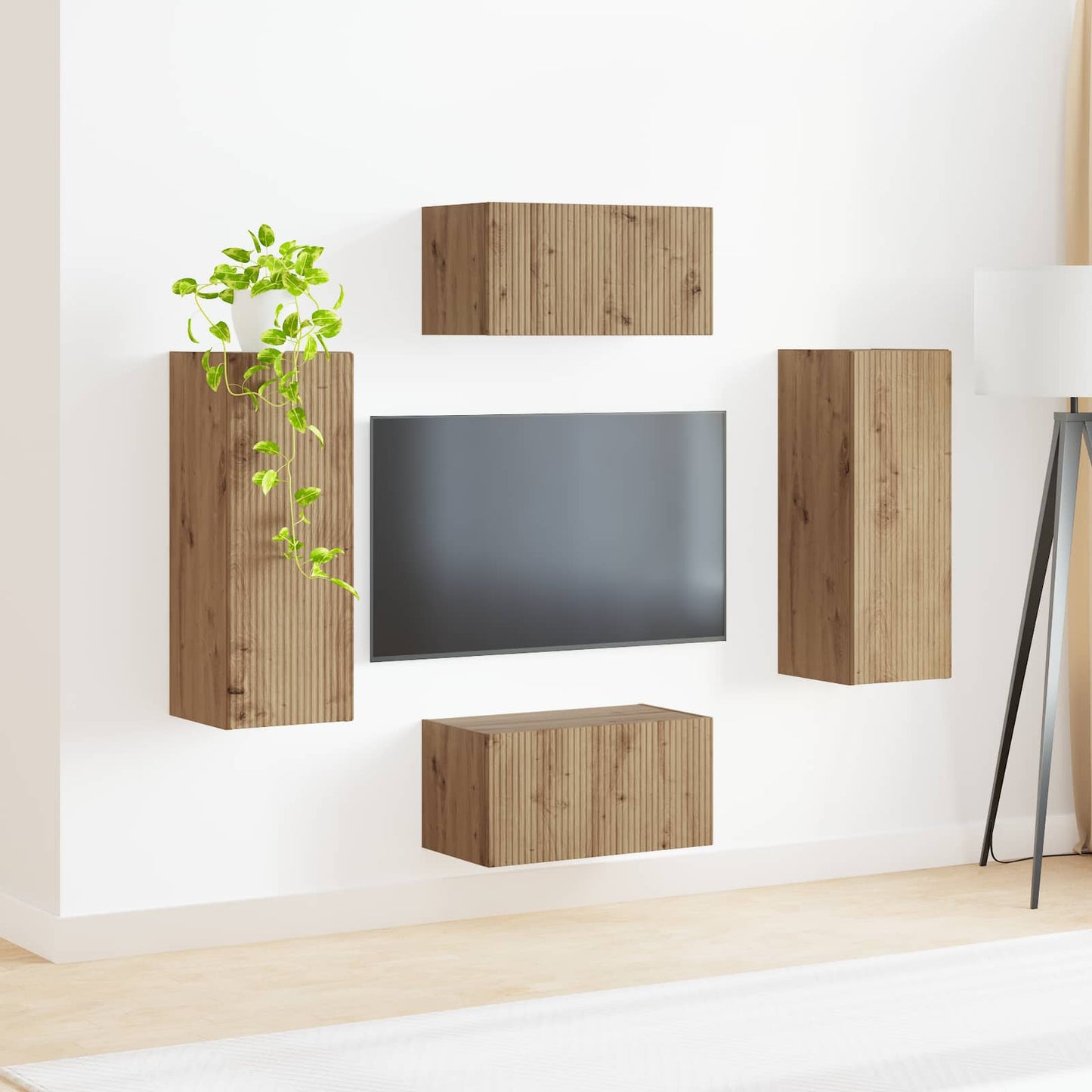 TV szekrény garnitúra 2 pcs Artisan tölgy Szerelt Fa