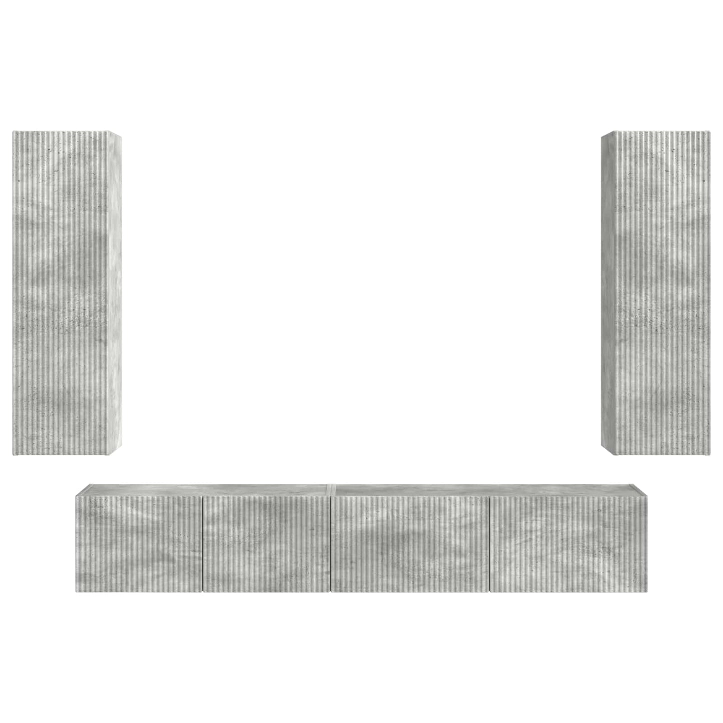 TV szekrény garnitúra 3 pcs Beton Szürke Faanyag