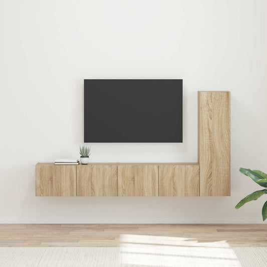 TV szekrény garnitúra 3 pcs Sonoma tölgy Faanyag