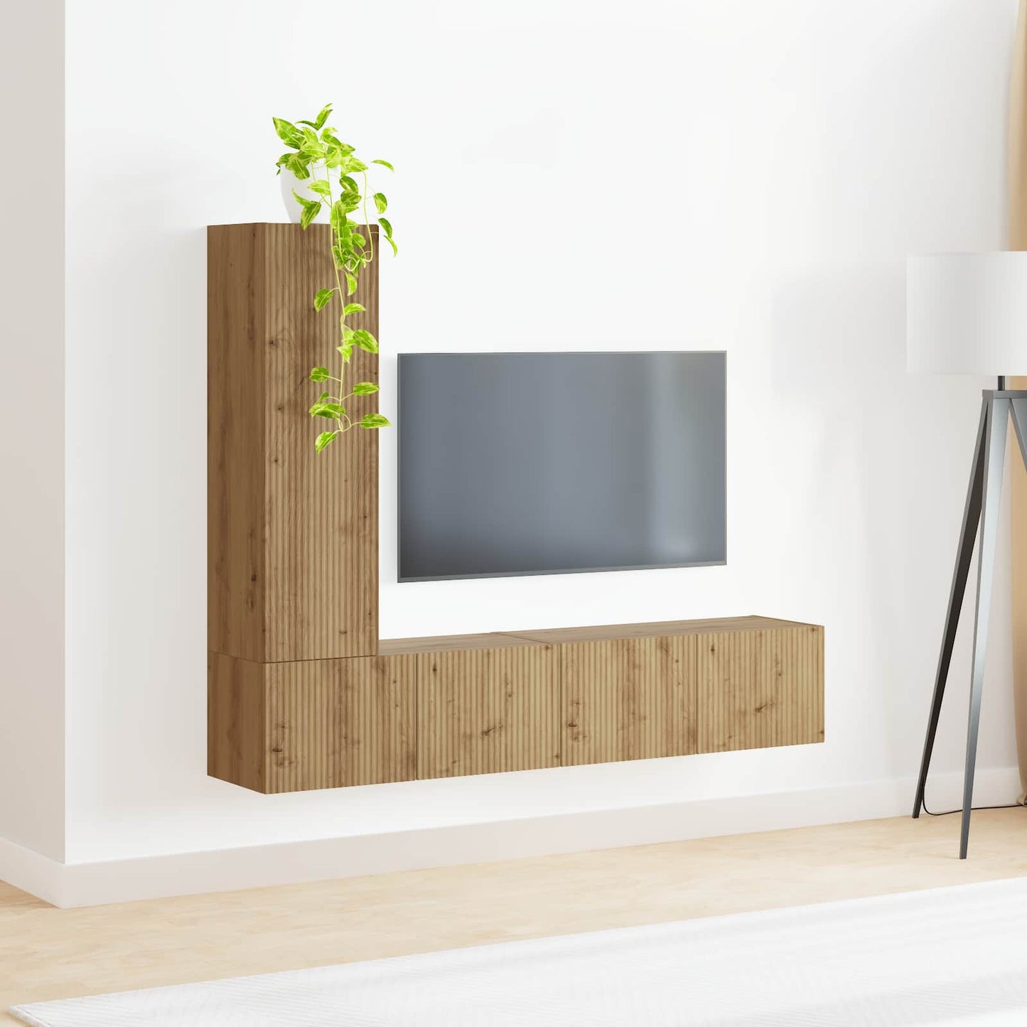 TV szekrény garnitúra 3 pcs Artisan tölgy Faanyag