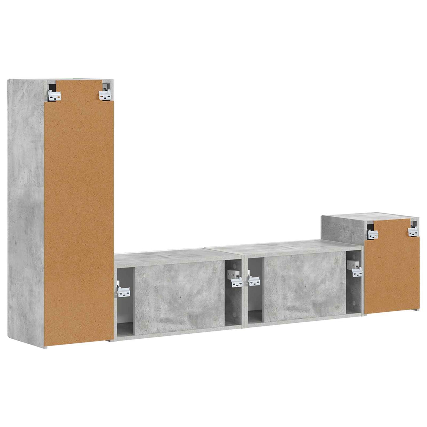 TV szekrény garnitúra 4 pcs Beton Szürke Szerelt Fa