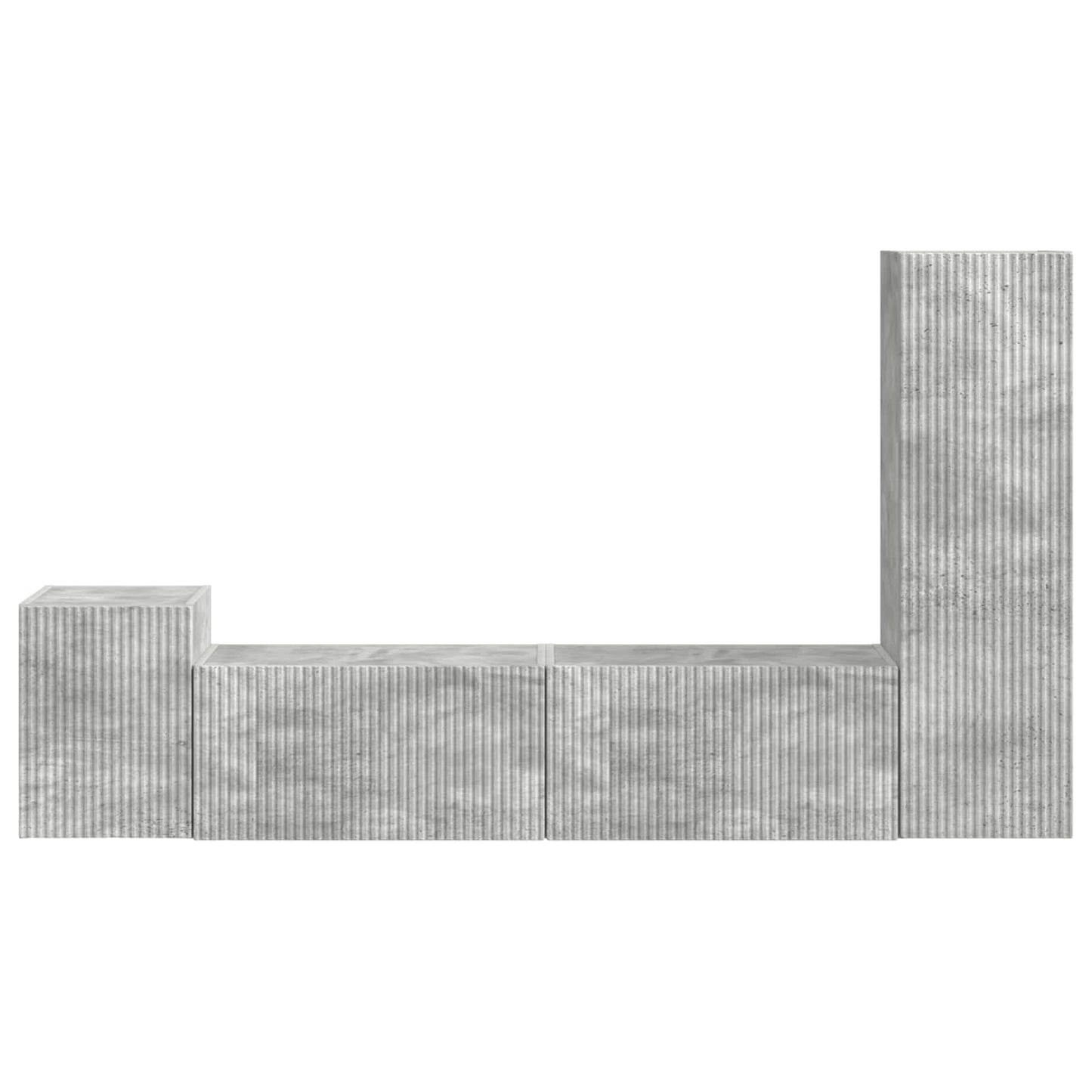 TV szekrény garnitúra 4 pcs Beton Szürke Szerelt Fa