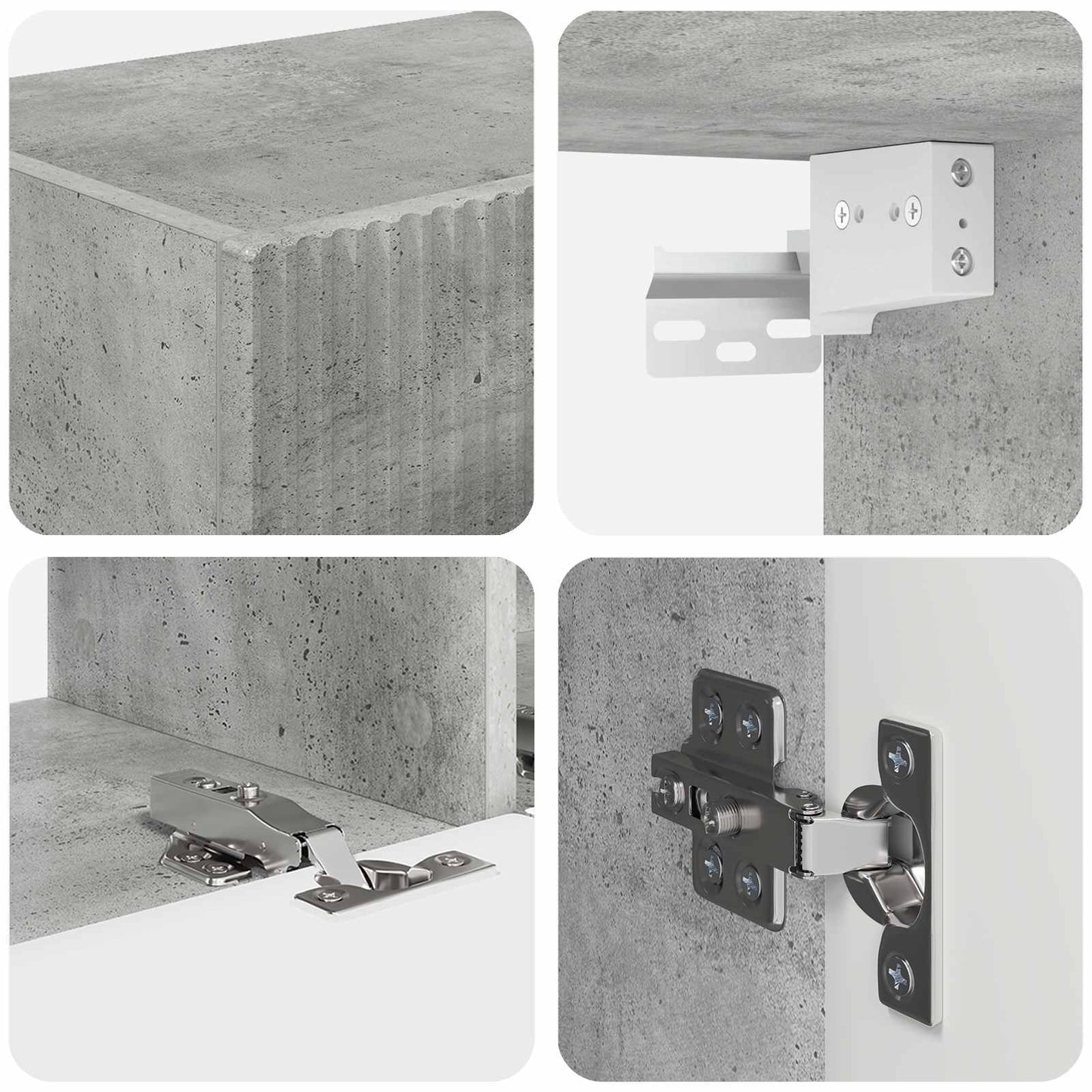TV szekrény garnitúra 4 pcs Beton Szürke Faanyag