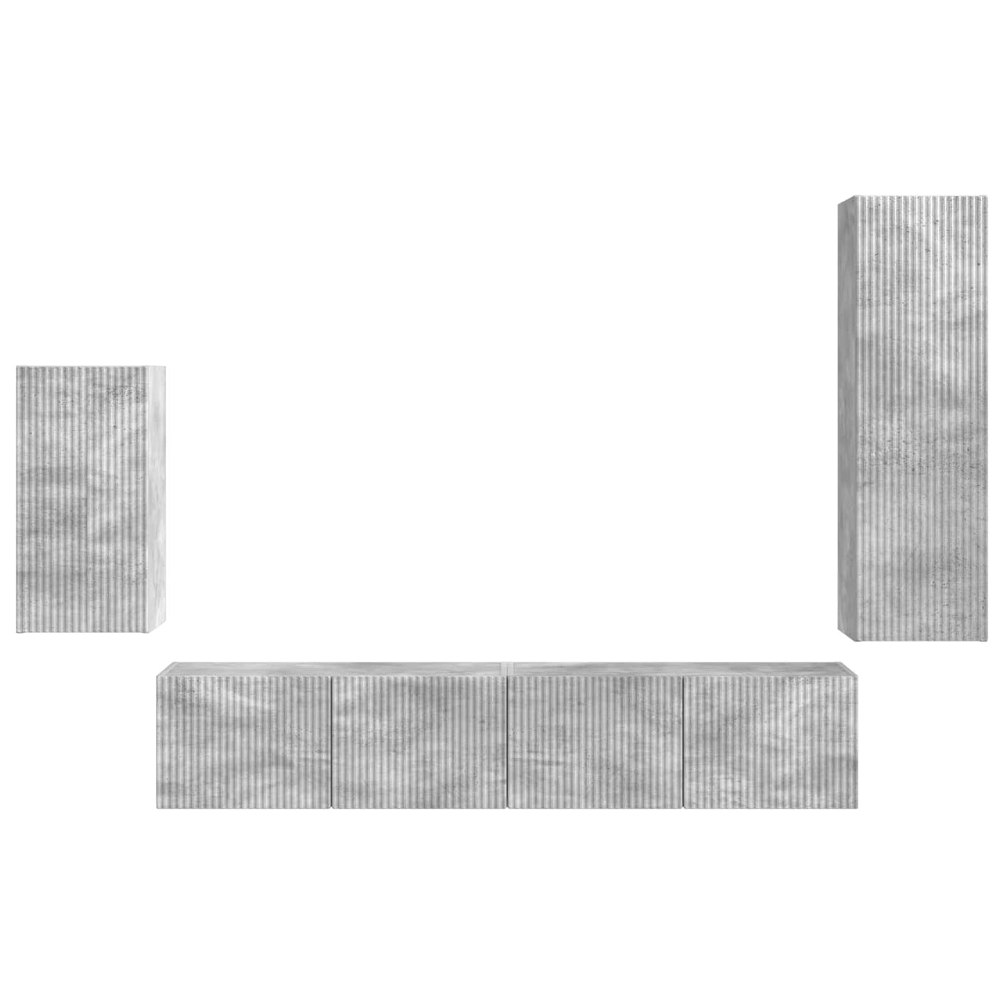 TV szekrény garnitúra 4 pcs Beton Szürke Faanyag