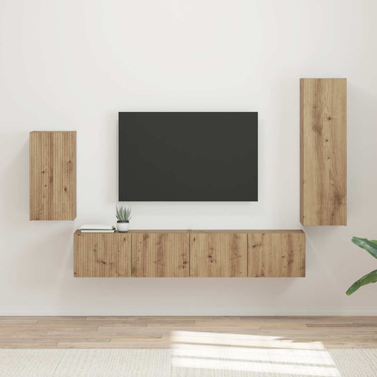 TV szekrény garnitúra 4 pcs Artisan tölgy Faanyag
