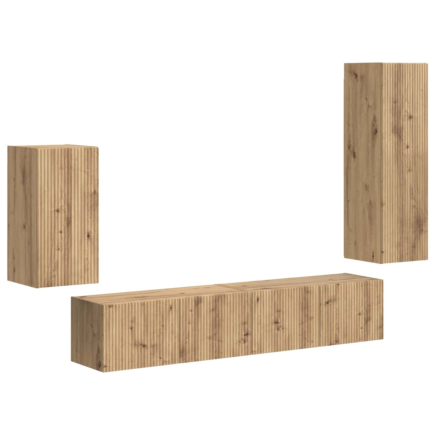 TV szekrény garnitúra 4 pcs Artisan tölgy Szerelt Fa