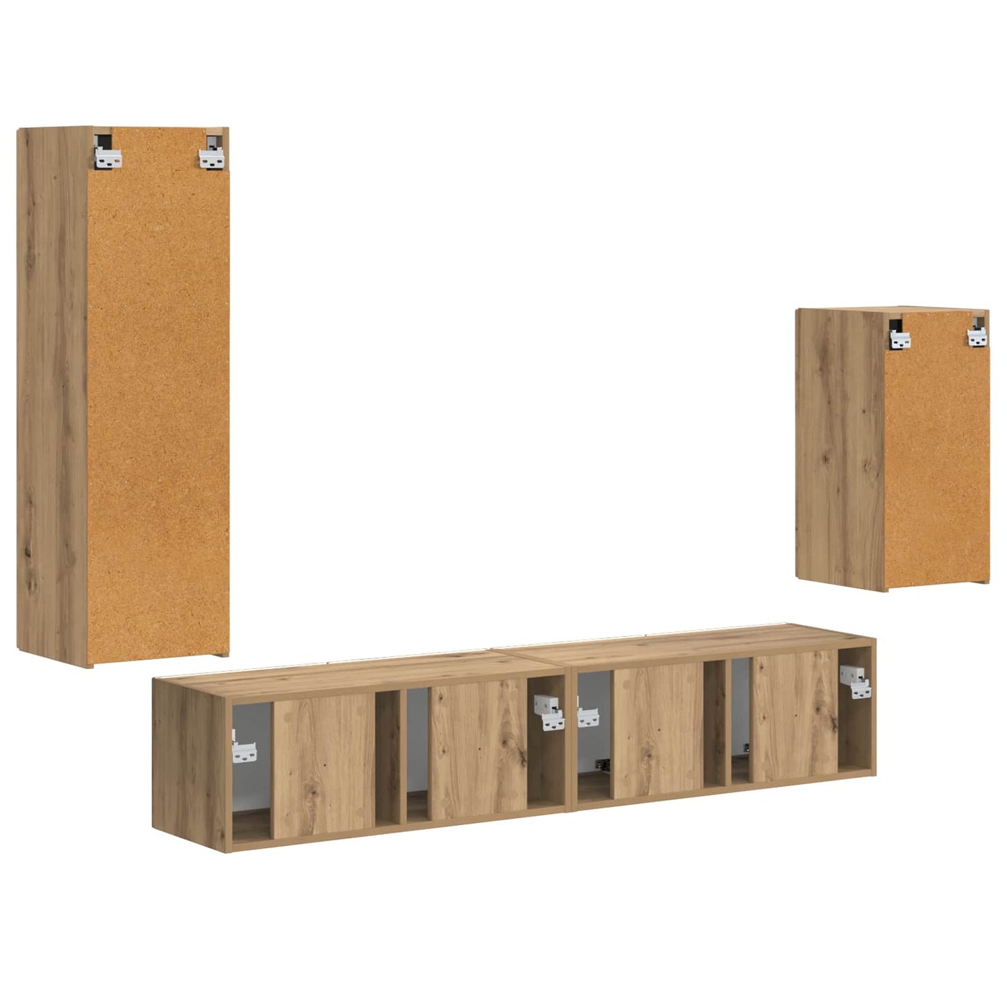 TV szekrény garnitúra 4 pcs Artisan tölgy Szerelt Fa