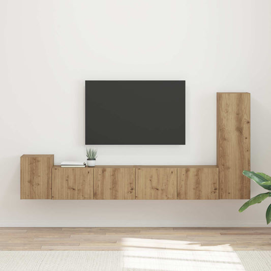 TV szekrény garnitúra 3 pcs Artisan tölgy Faanyag