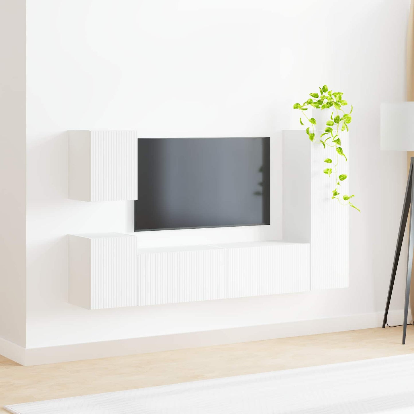 TV szekrény garnitúra 4 pcs Fehér Szerelt Fa