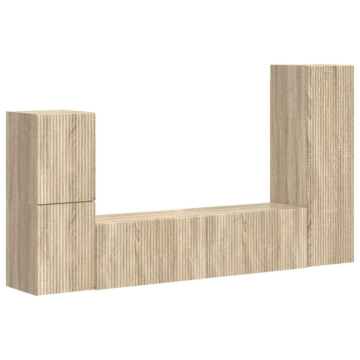 TV szekrény garnitúra 4 pcs Sonoma tölgy Szerelt Fa
