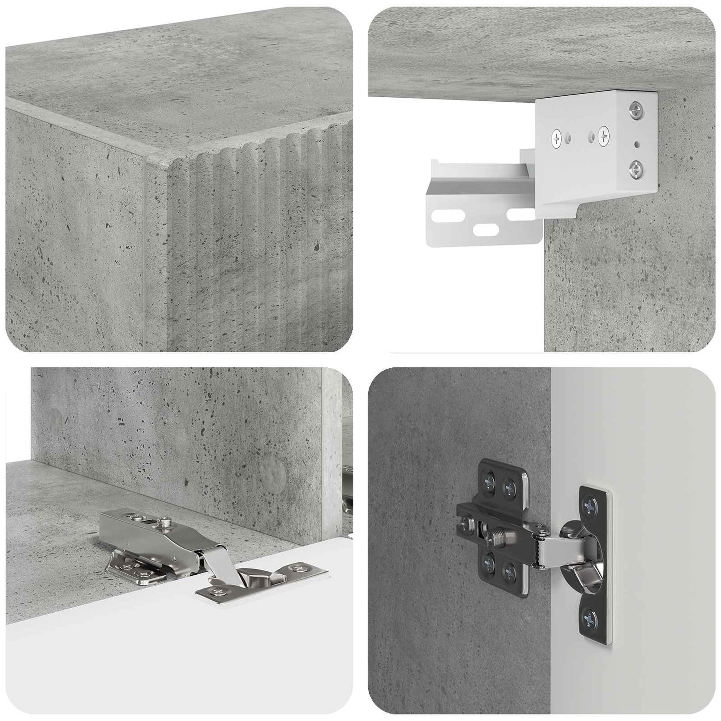 TV szekrény garnitúra 4 pcs Beton Szürke Faanyag