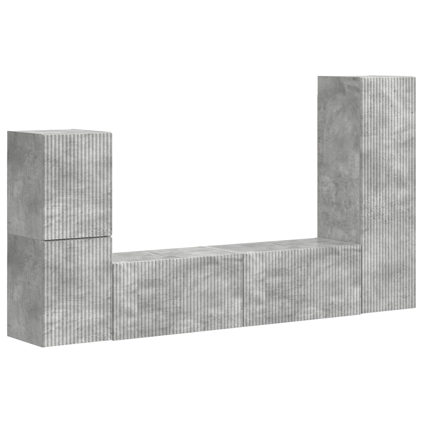 TV szekrény garnitúra 4 pcs Beton Szürke Faanyag