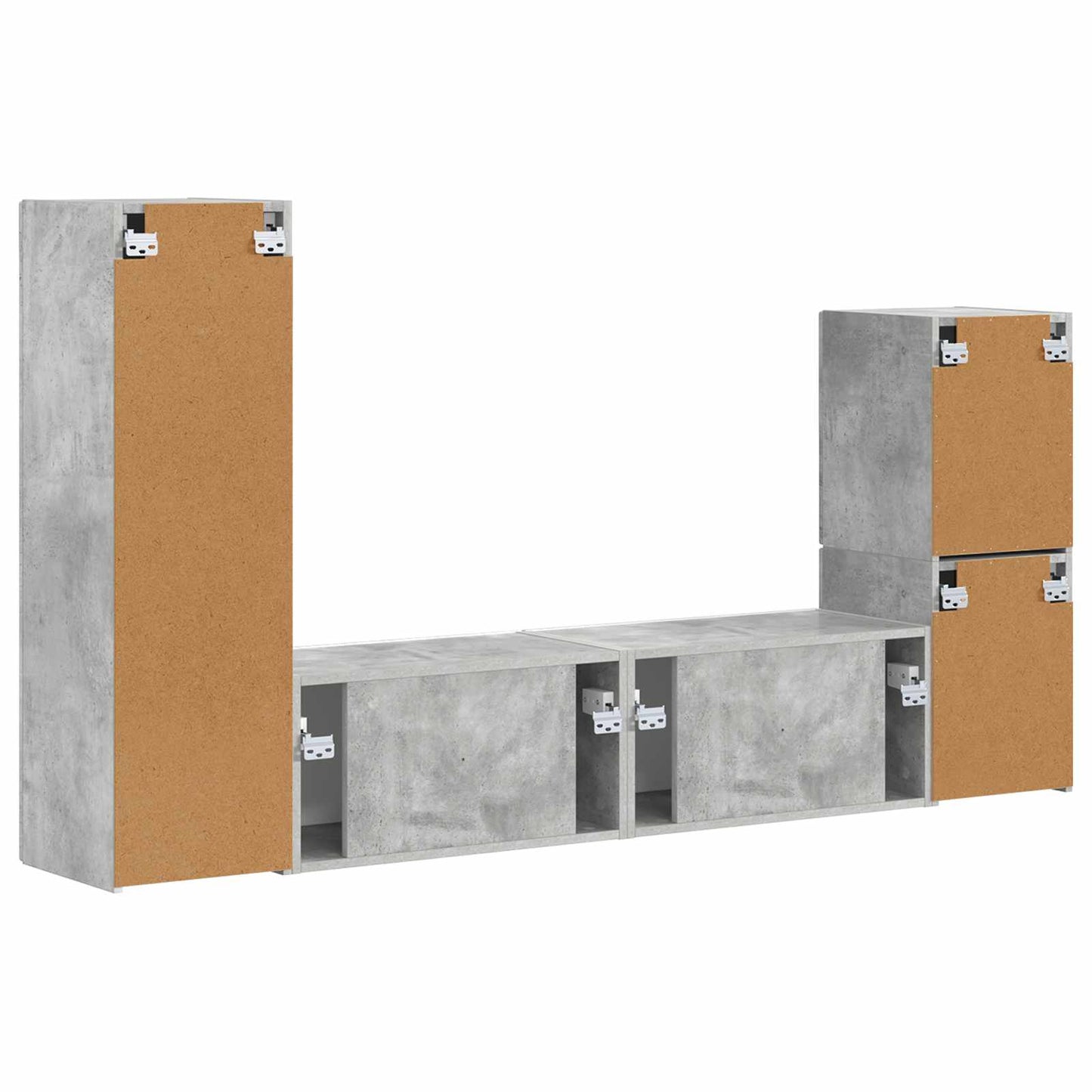 TV szekrény garnitúra 4 pcs Beton Szürke Faanyag