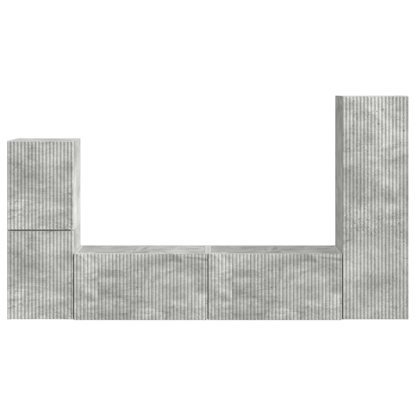 TV szekrény garnitúra 4 pcs Beton Szürke Faanyag