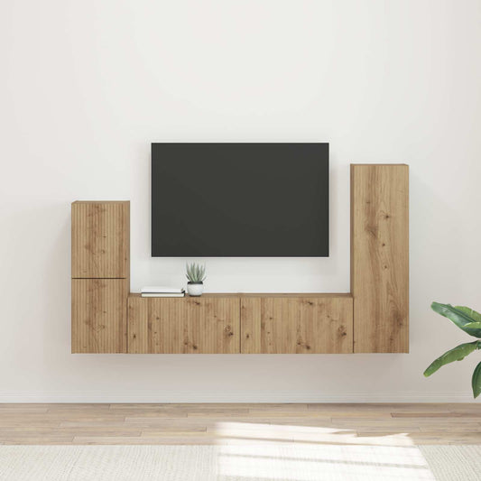 TV szekrény garnitúra 4 pcs Artisan tölgy Faanyag