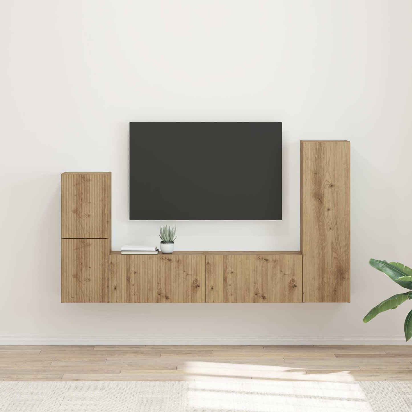 TV szekrény garnitúra 4 pcs Artisan tölgy Szerelt Fa