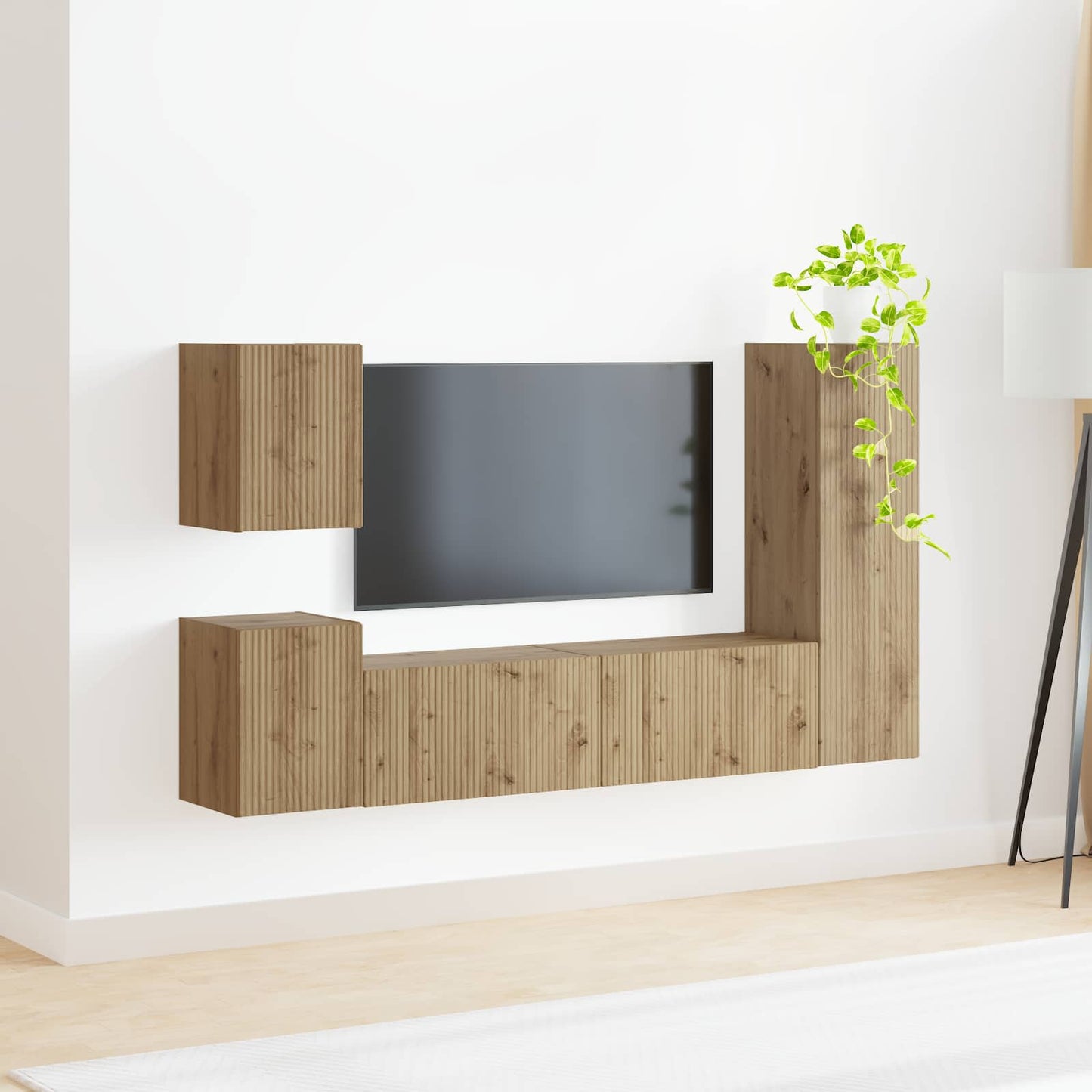 TV szekrény garnitúra 4 pcs Artisan tölgy Szerelt Fa