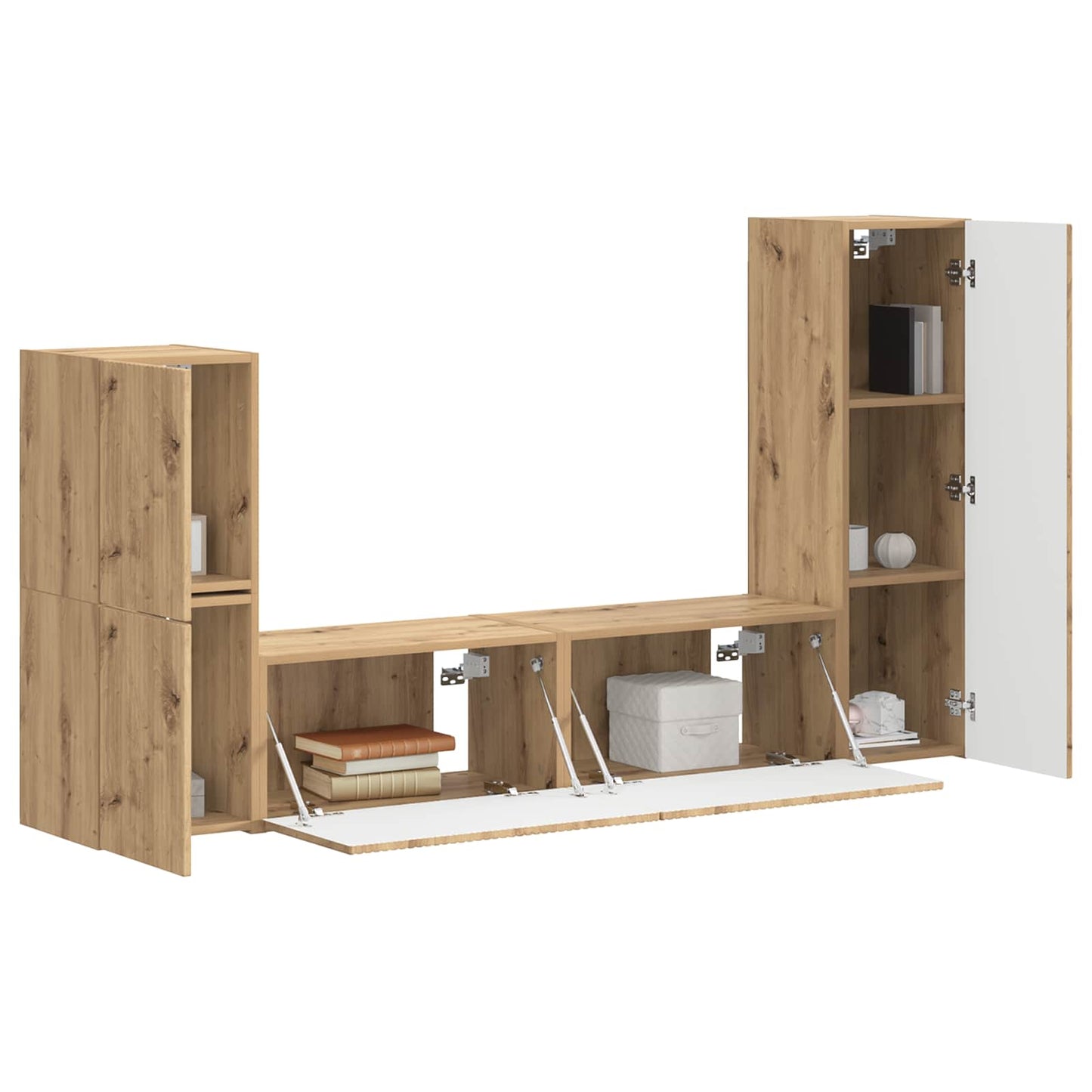 TV szekrény garnitúra 4 pcs Artisan tölgy Szerelt Fa