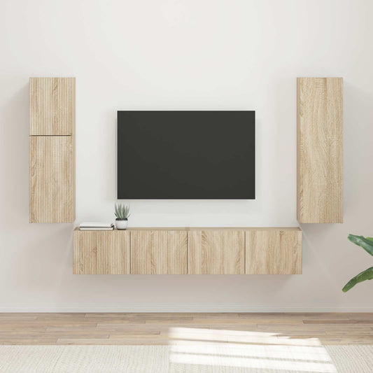 TV szekrény garnitúra 4 pcs Sonoma tölgy Faanyag