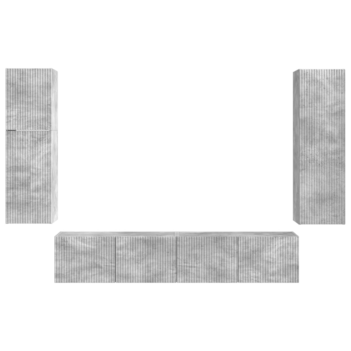 TV szekrény garnitúra 4 pcs Beton Szürke Faanyag