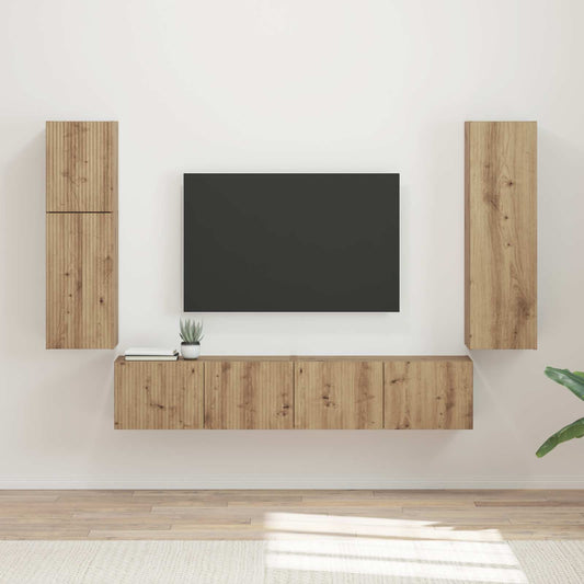 TV szekrény garnitúra 4 pcs Artisan tölgy Faanyag