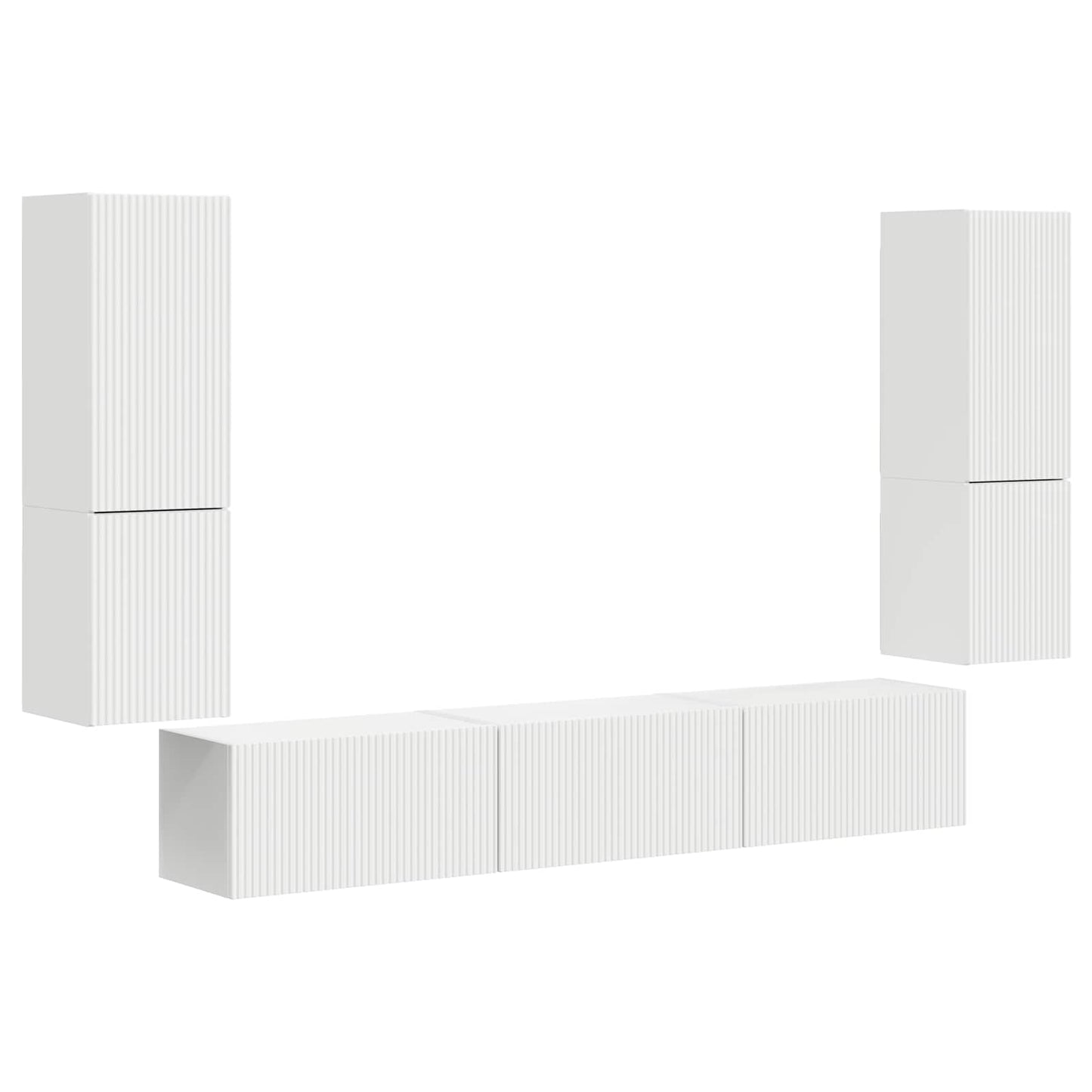 TV szekrény garnitúra 4 pcs Fehér Szerelt Fa