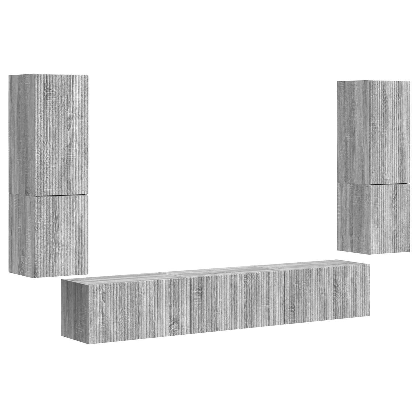 TV szekrény garnitúra 4 pcs Szürke Sonoma Faanyag