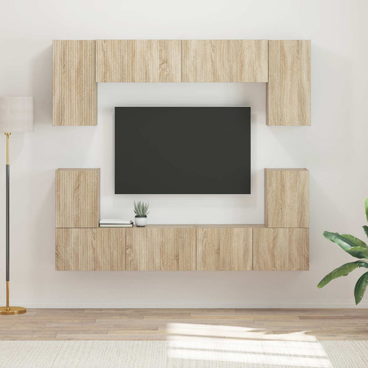 TV szekrény garnitúra 5 pcs Sonoma tölgy Faanyag