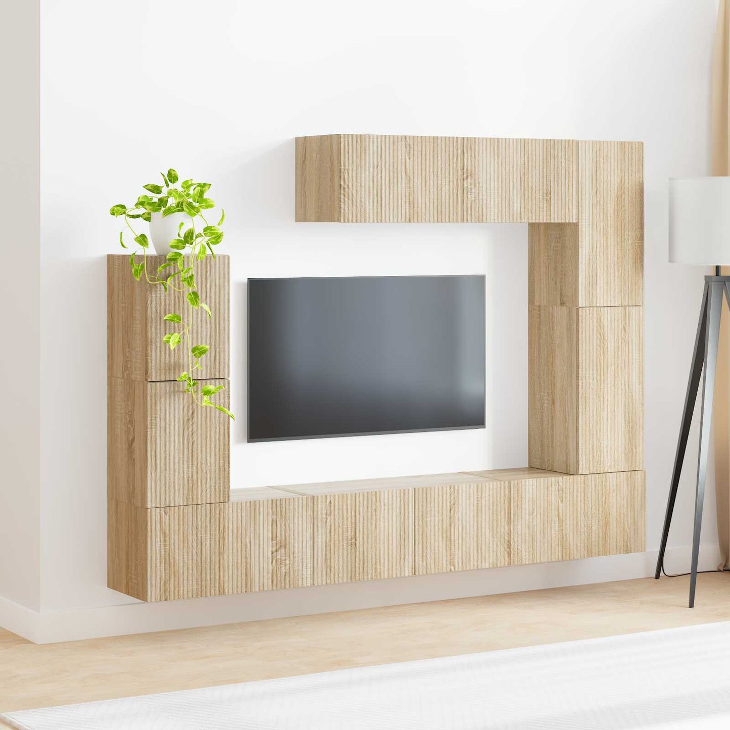 TV szekrény garnitúra 5 pcs Sonoma tölgy Szerelt Fa