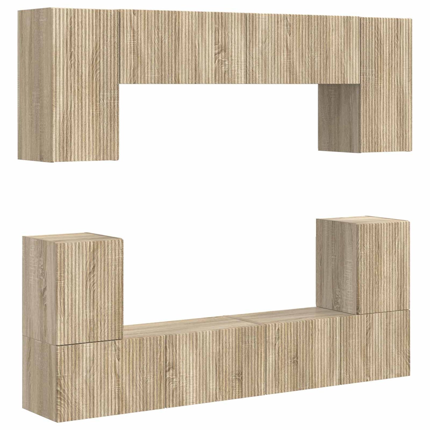TV szekrény garnitúra 5 pcs Sonoma tölgy Szerelt Fa