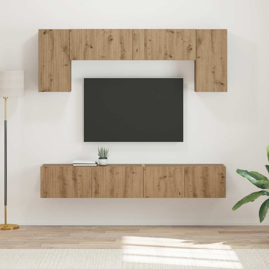 TV szekrény garnitúra 5 pcs Beton Szürke Faanyag