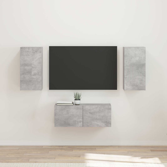TV szekrény garnitúra 6 pcs Beton Szürke Faanyag