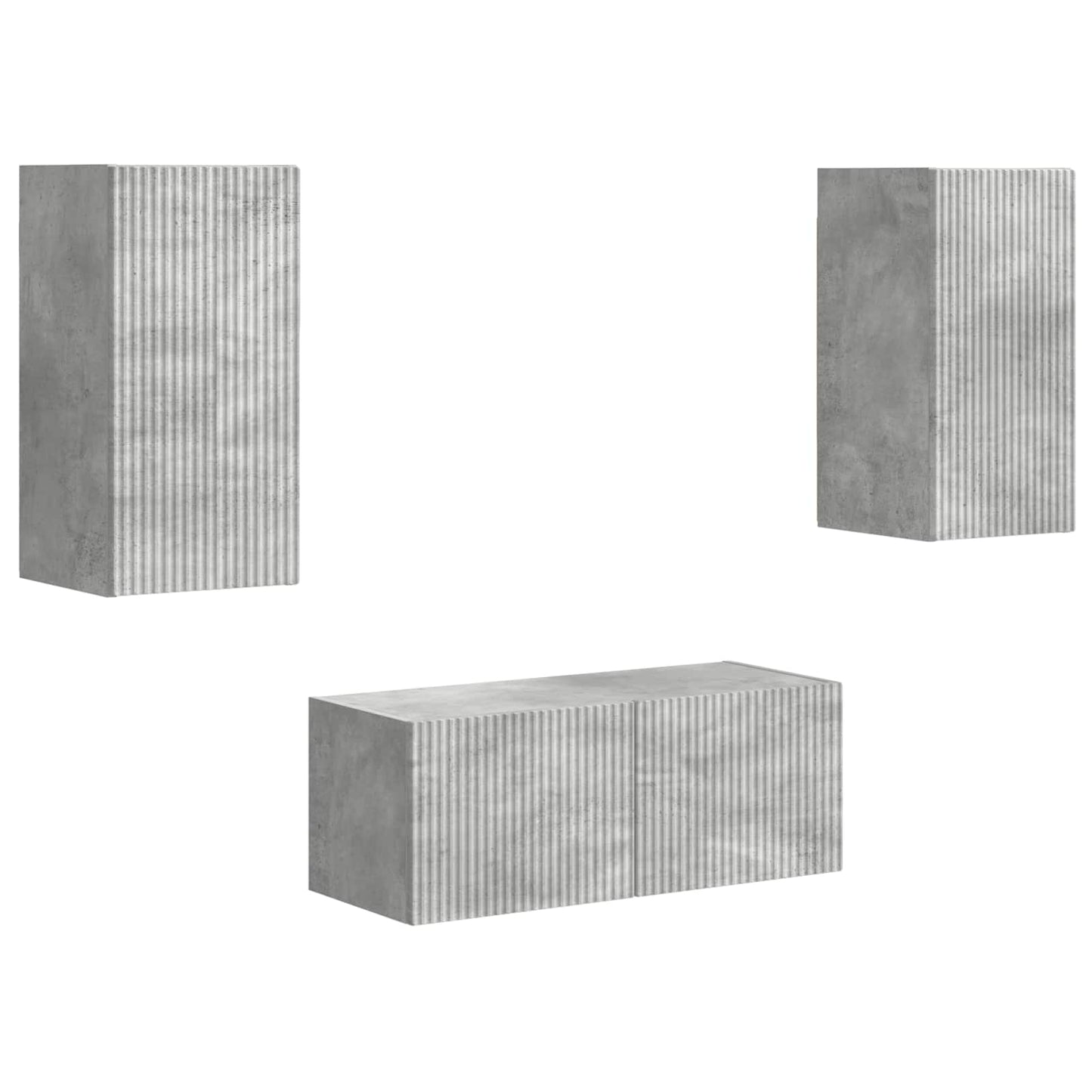 TV szekrény garnitúra 6 pcs Beton Szürke Szerelt Fa