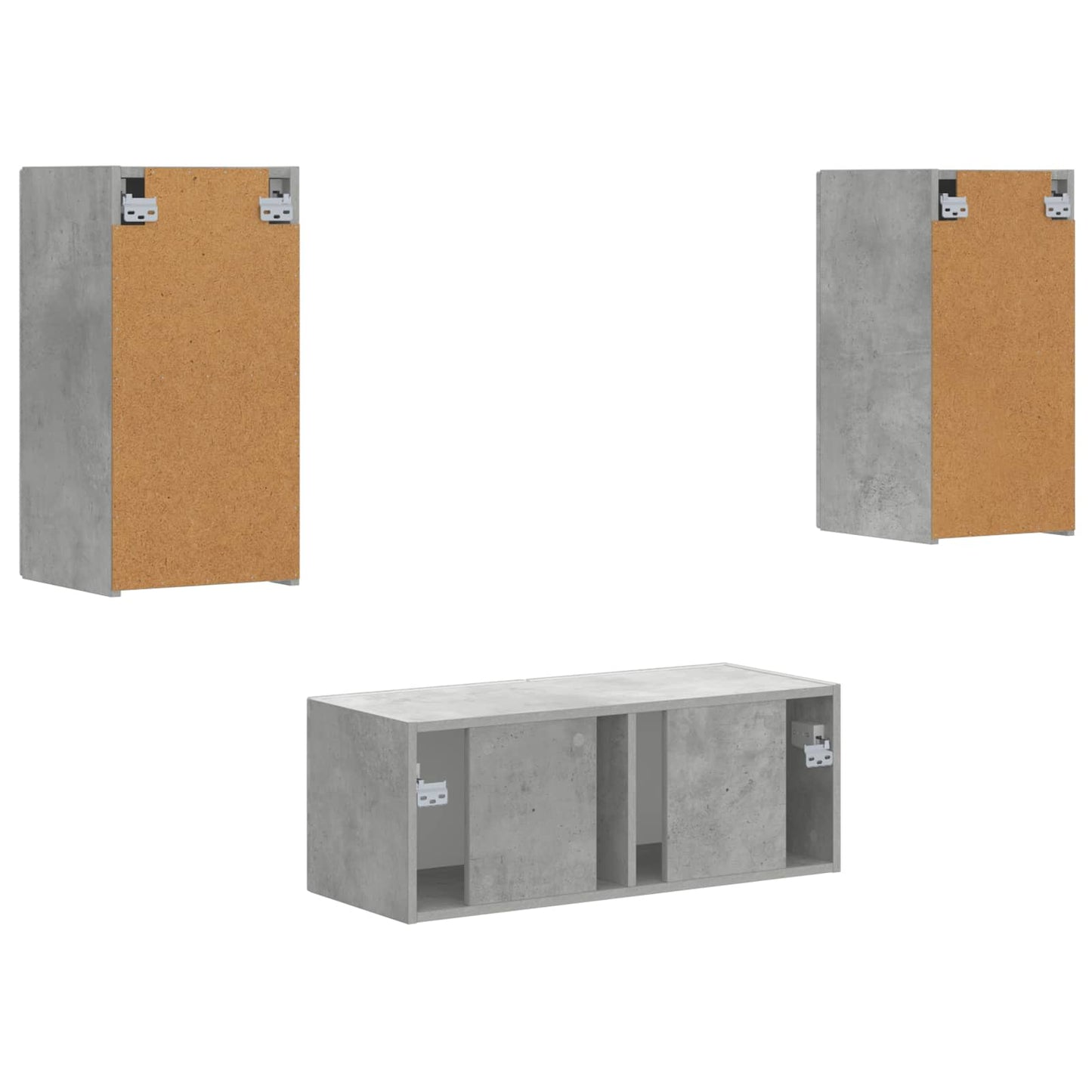 TV szekrény garnitúra 6 pcs Beton Szürke Szerelt Fa
