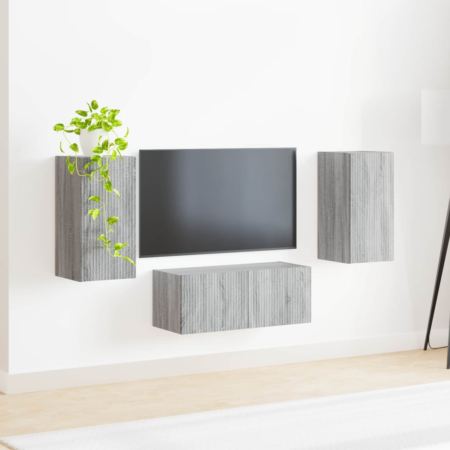 TV szekrény garnitúra 6 pcs Szürke Sonoma Szerelt Fa