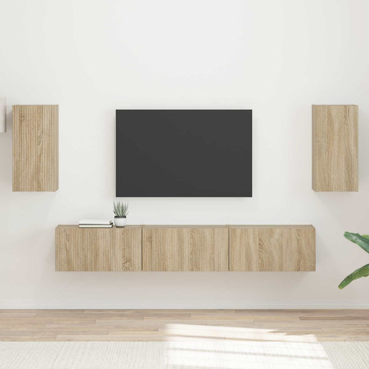 TV szekrény garnitúra 5 pcs Sonoma tölgy Faanyag