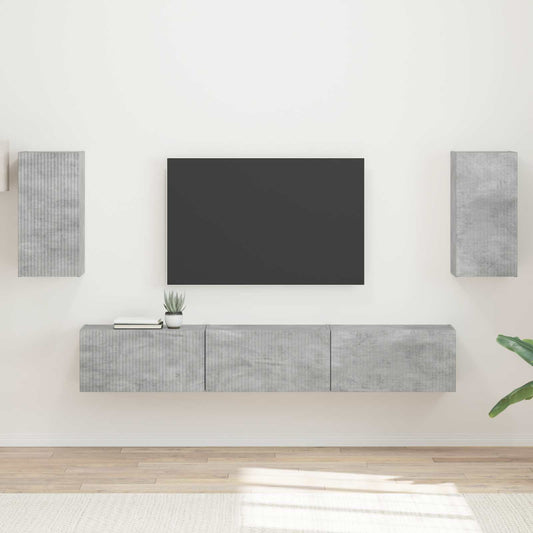TV szekrény garnitúra 5 pcs Beton Szürke Faanyag