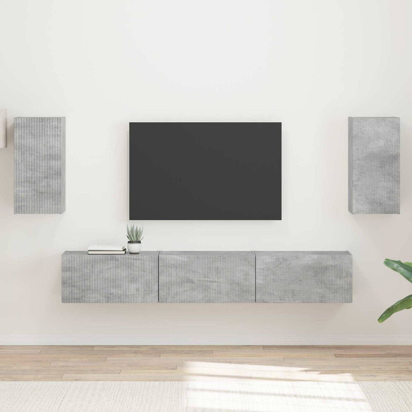 TV szekrény garnitúra 5 pcs Beton Szürke Faanyag