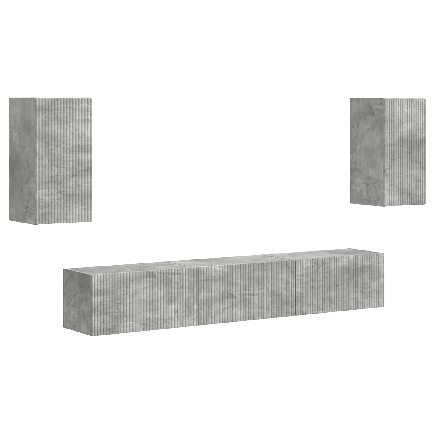 TV szekrény garnitúra 5 pcs Beton Szürke Faanyag