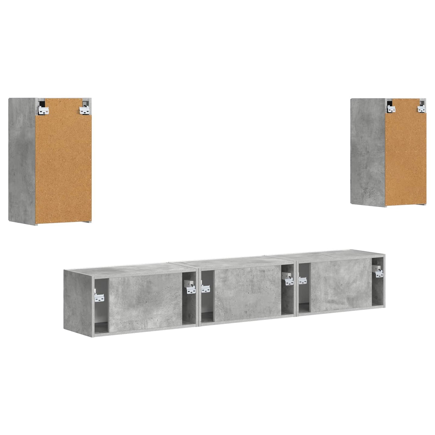 TV szekrény garnitúra 5 pcs Beton Szürke Faanyag