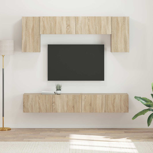 TV szekrény garnitúra 4 pcs Sonoma tölgy Faanyag
