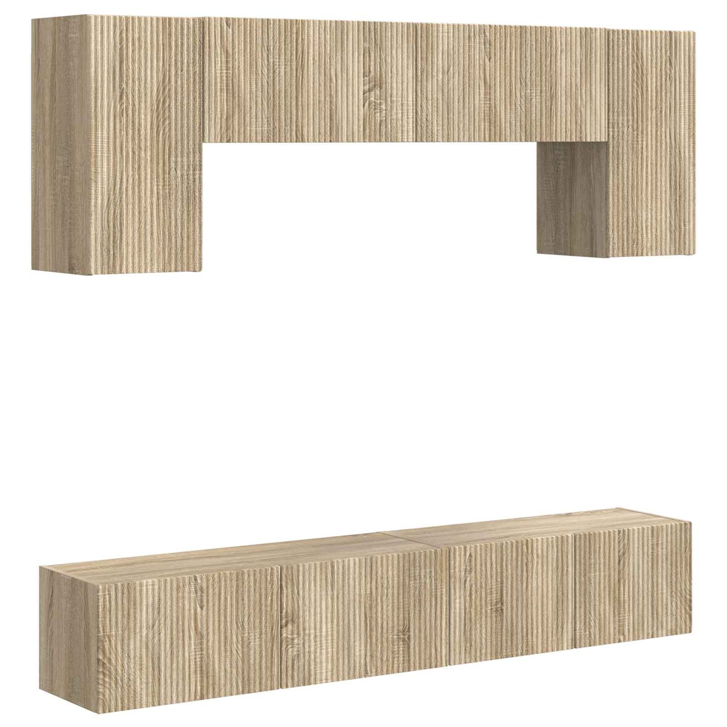 TV szekrény garnitúra 4 pcs Sonoma tölgy Szerelt Fa