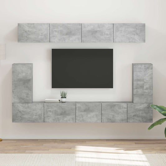 TV szekrény garnitúra 5 pcs Beton Szürke Faanyag